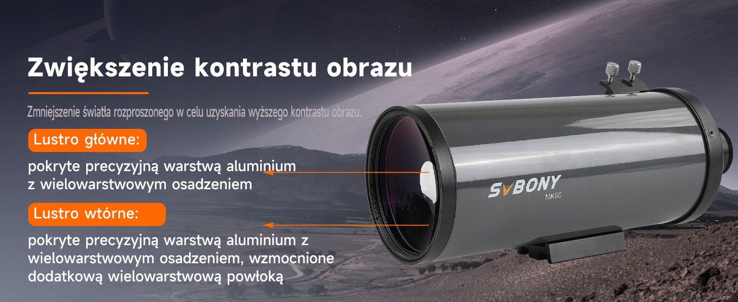teleskop svbony mk90 maksutov cassegrain ota 90mm