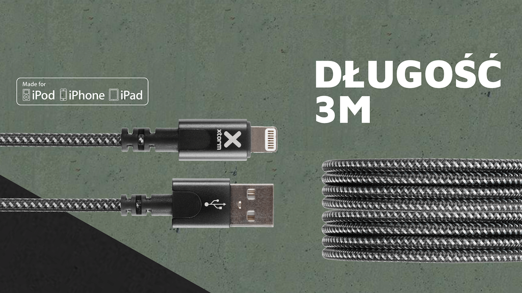 Kabel XTORM XCX2021 USB - Lightning MFI (3m) czarny