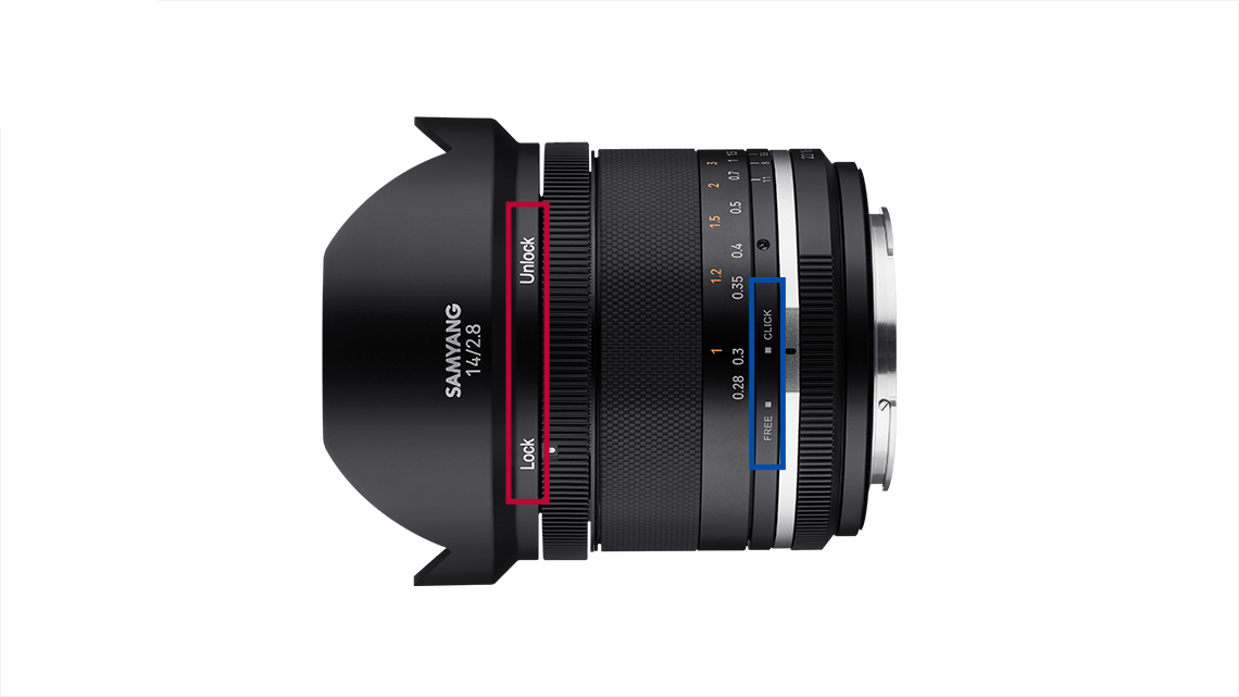 MF 14MM F/2.8 MK2 Focus Lock i Declick