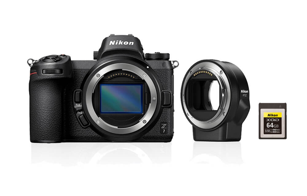 Nikon Z7 + FTZ adapter + 64GB XQD