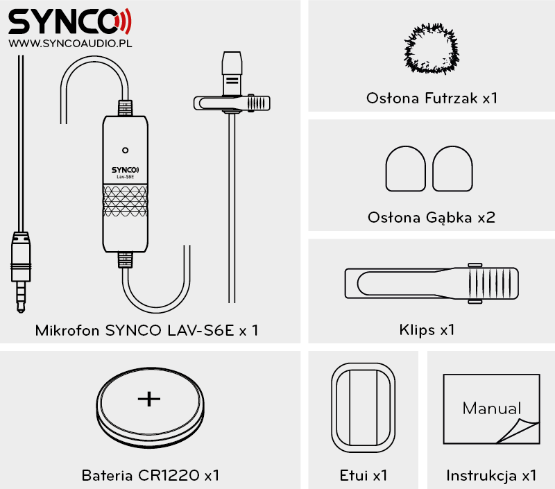 Mikrofon krawatowy Synco S6E
