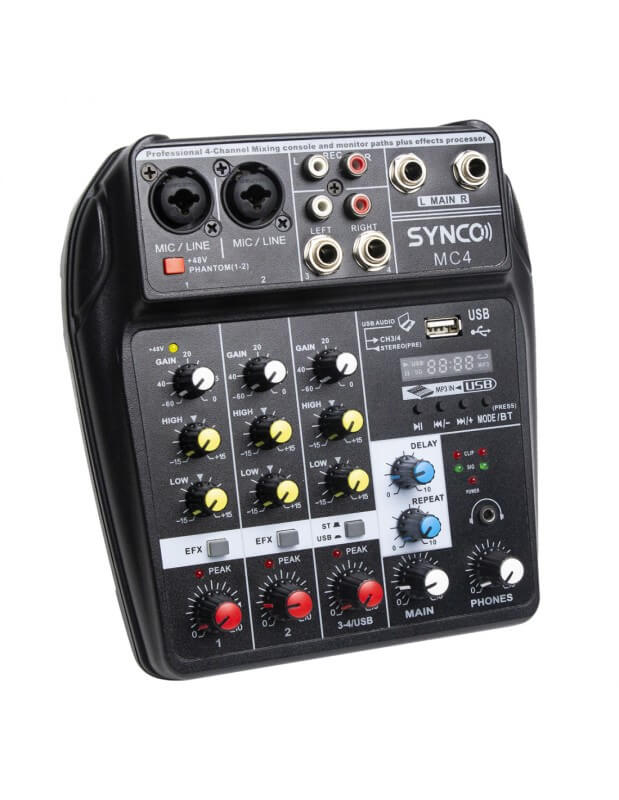 Mikser audio Synco MC4 4 kanałowy