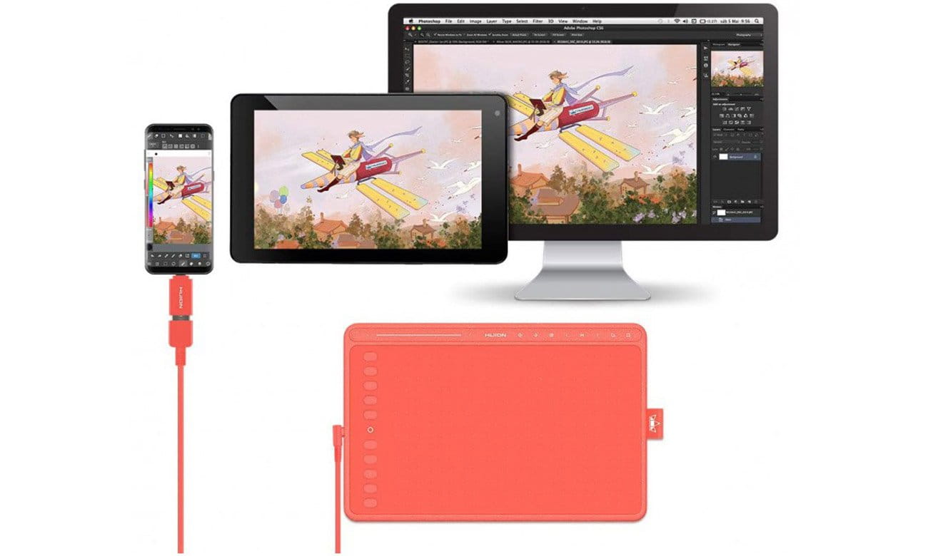 Tablet fotograficzny Huion HS611 Red