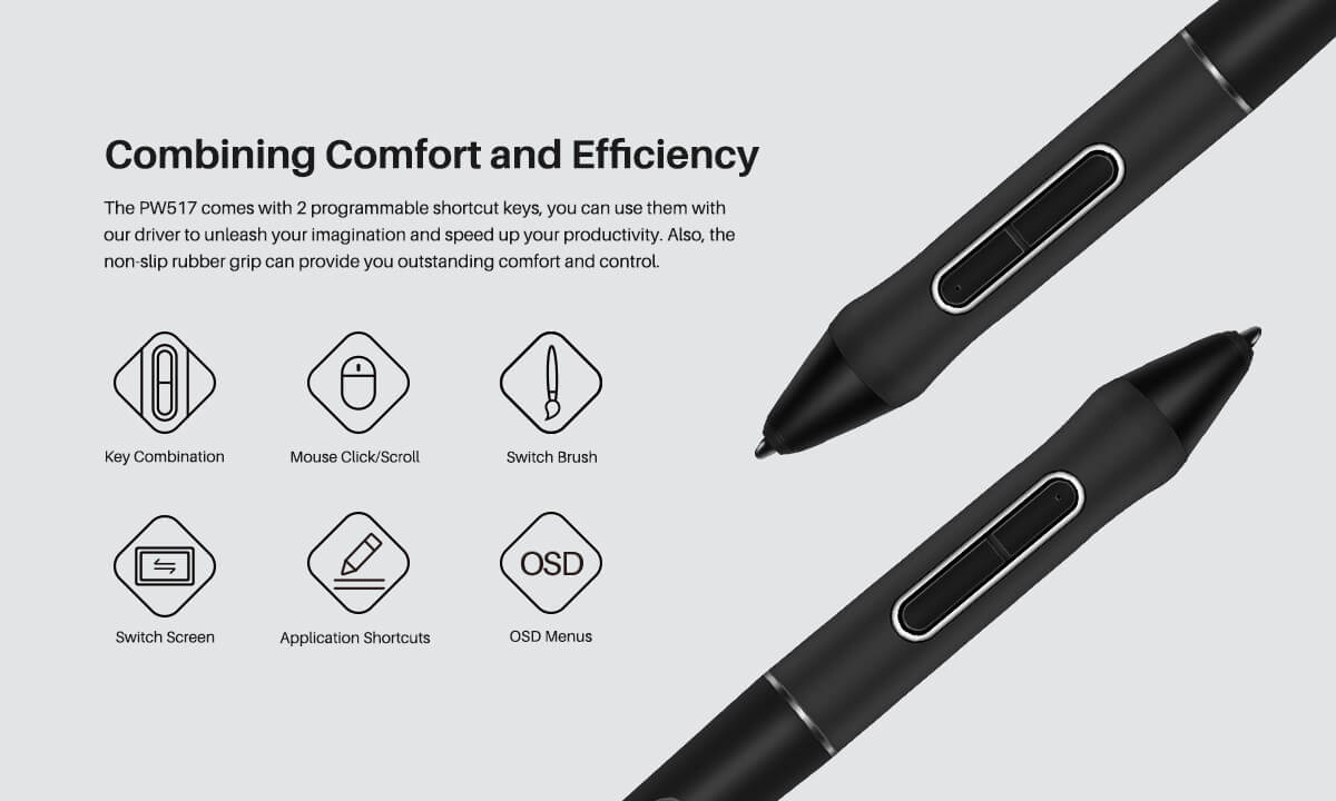 Pioro Huion PW517 do Kamvas 13/Kamvas pro 24/ Kamvas 22/22Plus