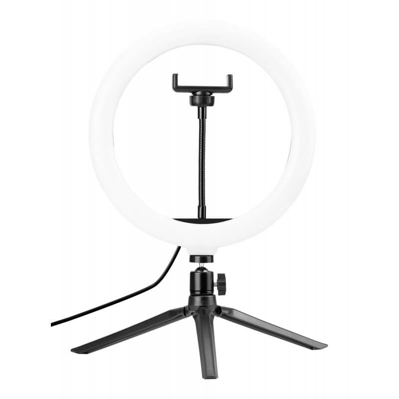 Lampa pierścieniowa LED Newell RL10 RGB + statyw