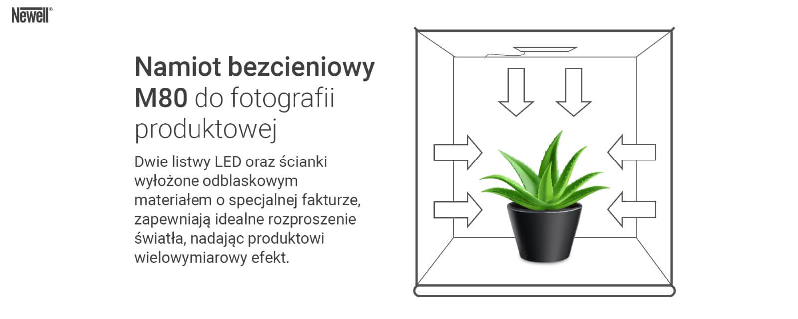 Namiot bezcieniowy Newell M80 do fotografii produktowej