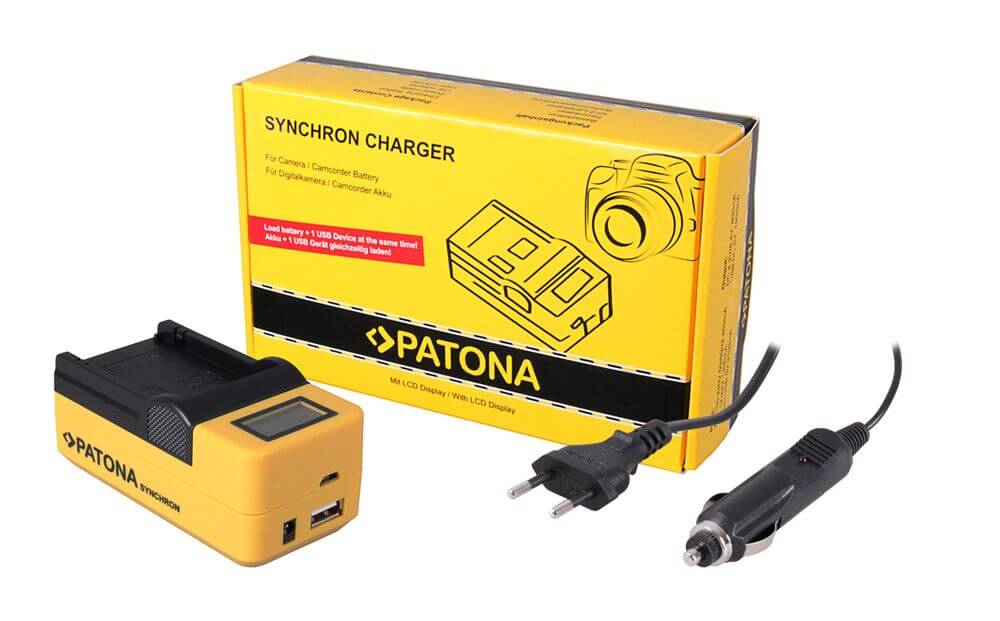 Ładowarka synchron PATONA DO CANON LPE6, LP-E6 Z WYŚWIETLACZEM LCD, USB